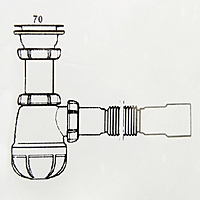 Сифон для мойки Aquant, 1 1/2", с гибкой трубой 40х40/50 мм