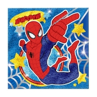 Фреска песком "Действуй", Человек-паук, + блёстки и фольга
