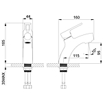 Смеситель для раковины Rossinka RS43-11U монолитный хром