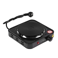 Плитка электрическая LuazON LHP-002, чугун, черная, 1000 Вт, провод 65 см, d = 15 см