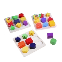 Головоломка "Изучаем цвета и фигуры", 9 объемных фигур, МИКС