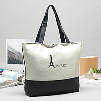 Сумка женская Paris на подкладе, молния, цвет бело-чёрный