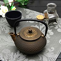 Чайник «Восточная ночь. Золото», 300 мл, с ситом, цвет чёрный