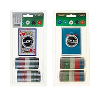 Набор для покера Poker Chips: колода карт 54 шт., 60 фишек, в блистере