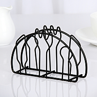 Салфетница "Столовые приборы" 13х3,5х8 см, цвет черный