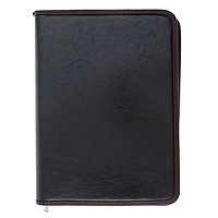 Папка деловая искусственная кожа 360х260х30 мм Люкс, с металлическим прижимом, коричневая