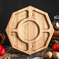Тарелка для подачи закусок "Классическая", массив ясеня, 25х25 см