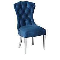 Стул «Палерма», ткань велюр, опоры белые, молдинг никель, цвет океан
