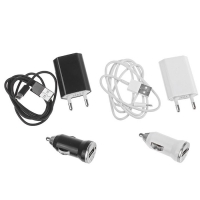 Комплект зарядки Mini Charger 2 in 1, с USB кабелем для i5, 220/12V, микс