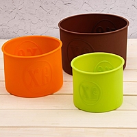 Набор форм для выпечки "Куличики", 3 шт: 9,5х9,5х8 см, 12х12х9 см, 14х14х10 см, цвета МИКС