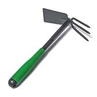 Мотыжка комбинированная, длина 29 см, пластиковая ручка, зелёная