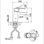 Смеситель для раковины D&K Rhein Marx DA1392101 хром