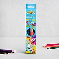 Двухсторонние цветные карандаши СМЕШАРИКИ, 6 шт