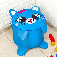 Мягкая игрушка «Пуфик Кот» 40см х 40см, цвет голубой