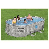 Бассейн каркасный Power Steel Swim Vista, 427 х 250 х 100, фильтр-насос, лестница, тент, 56714 Bestway