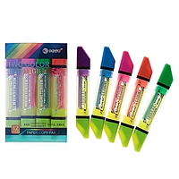 Маркер текстовыделитель наконечник скошенный 5мм двухцветный МИКС