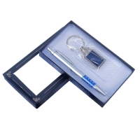Набор подарочный 2в1: ручка, брелок, синий
