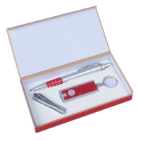 Подарочный набор, 3 предмета в коробке: ручка, кусачки, брелок-фонарик