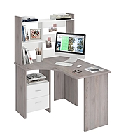 Компьютерный стол, 1000 × 1200 × 1520 мм, левый угол, цвет нельсон/белый