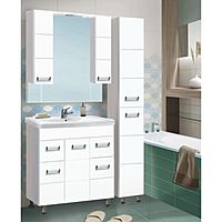 Зеркало-шкаф "Флора 800 Т со светом" белое арт.1255