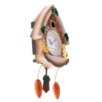 Часы настенные с кукушкой, серия: Детские, "Мишки в домике", 33х19 см пластик