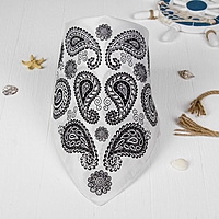 Бандана взрослая "Огурцы" белая р-р. 50*50см