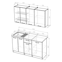 Кухонный гарнитур Ника нормал 1500