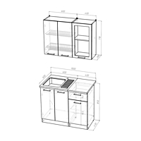 Кухонный гарнитур Лира мини 1000