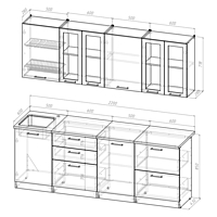 Кухонный гарнитур Ника компакт 2200
