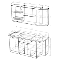 Кухонный гарнитур Кира демо 1700
