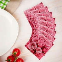 Салфетки бумажные "Розы", 33 × 33 см, набор 20 шт., цвет розовый