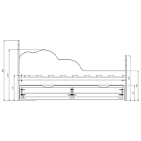 Кровать детская «Облака №1», 1442 × 740 × 800 мм, цвет белый/светло-розовый