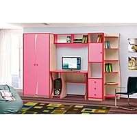 Набор мебели для детской «Юниор 11.3», 2790 × 540 × 1850 мм, цвет дуб молочный/ярко-розовый   423910