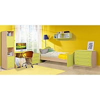 Набор мебели для детской комнаты «Юниор-11.1», 3750 × 500 × 1850 мм, цвет дуб молочный/лайм   423910