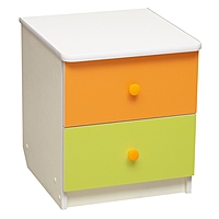 Тумба прикроватная «Радуга», 410 × 440 × 468 мм, цвет белый/оранжевый/лайм