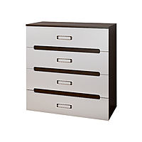 Комод «Вегас», МДФ, цвет венге, белый глянец