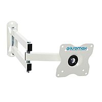Кронштейн Kromax DIX-15W, для ТВ, наклонно-поворотный, 15-28", 48-377 мм от стены, белый
