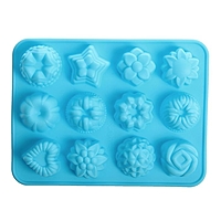 Форма для выпечки, 12 ячеек, 16х21х2,5 см "Немецкий кекс, роза", цвета МИКС