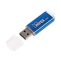 Флешка USB2.0 Mirex UNIT AQUA, 64 Гб, ск. чт. 22 Мб/с, ск. зап. 10 Мб/с, синяя