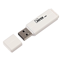 Флешка USB2.0 Mirex LINE WHITE, 4 Гб, ск. чт. 18 Мб/с, ск. зап. 7 Мб/с, белая
