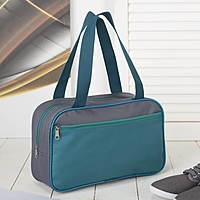 Сумка для обуви, отд на молнии, наружный карман, цвет серый/голубой