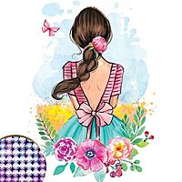 Алмазная мозаика с частичным заполнением «Девушка», 15 х 21 см, холст. Набор для творчества