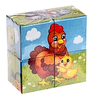 ZABIAKA кубики картонные "Мамы и дети" 4шт.