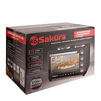 Мини-печь Sakura SA-7001BP, 1600 Вт, 35 л, форма для выпечки, чёрная