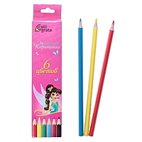 Карандаши 6 цветов Calligrata Принцесса