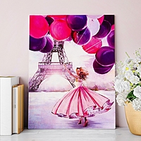 Алмазная вышивка с частичным заполнением на раме "Париж" 30*40 см