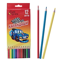 Карандаши 12 цветов Calligrata Машинка