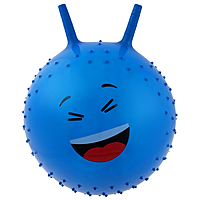 Мяч-попрыгун с рожками "Счастливые улыбки" массажный, d=45 см, 350 гр, МИКС