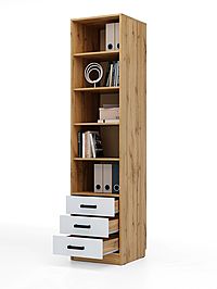 Шкаф – пенал «Клик Мебель», 3 ящика, 500×500×2100 мм, цвет дуб вотан/белый