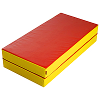 Мат 100х100х10 см, 1 сложение, винилискожа, цвет красный/жёлтый   3309608